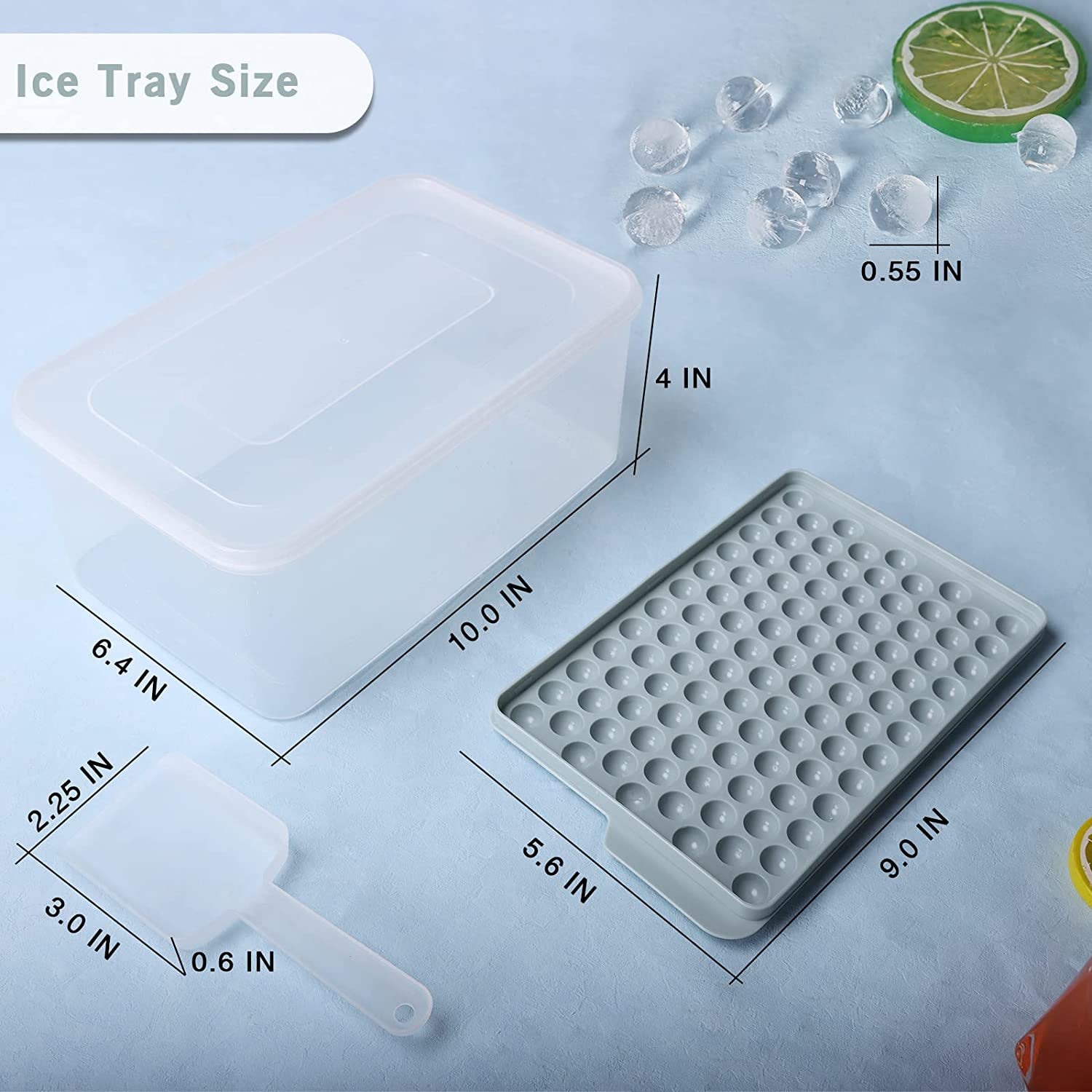 104 X 4pcs Mini Ice Cube Trays & Ice Bin & Ice Scoop