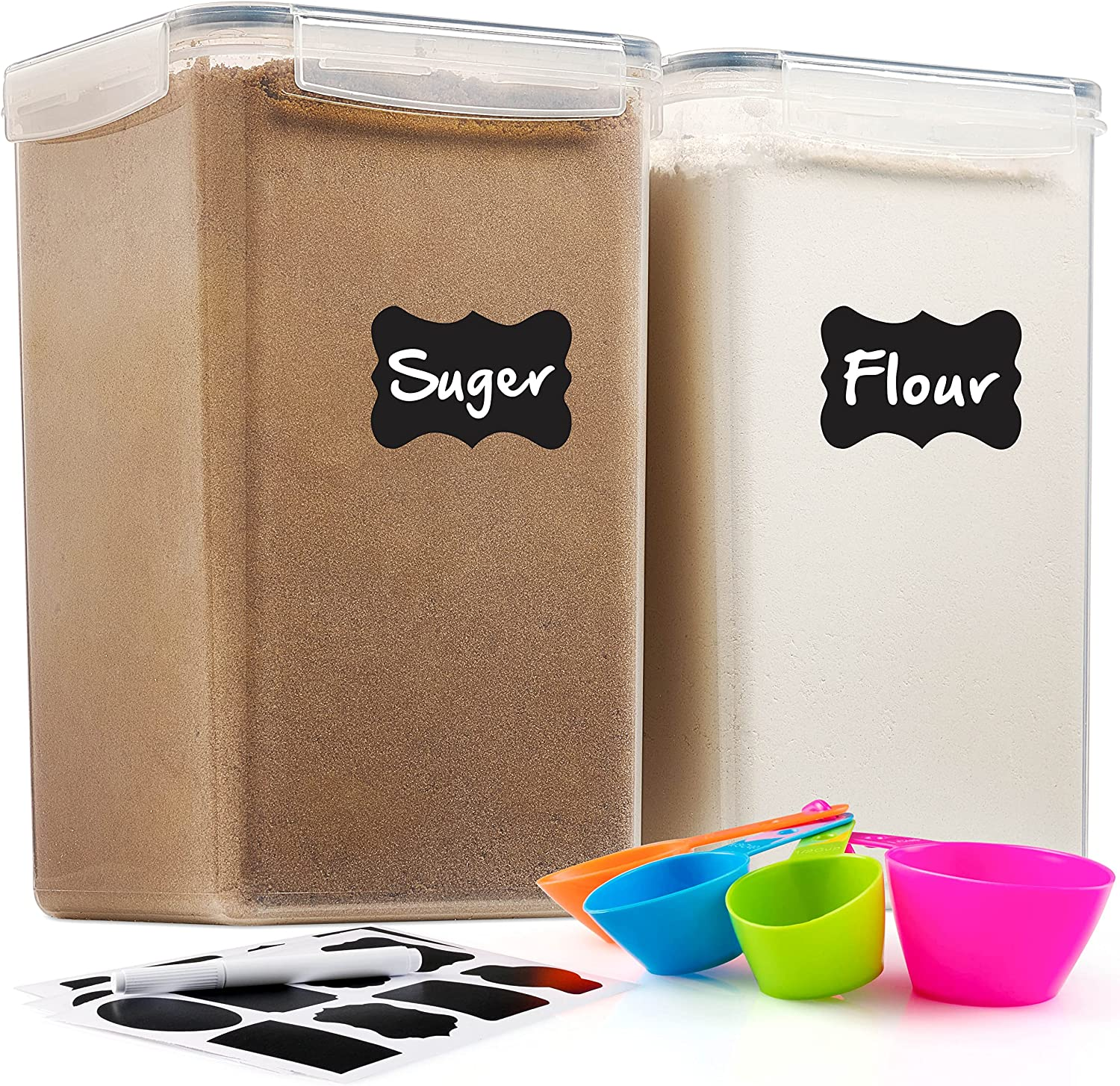 24 Pcs Airtight Food Storage Container W Lids for Flour, Sugar