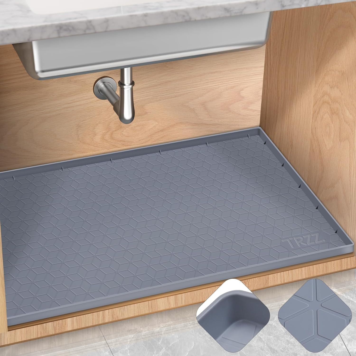 Under Sink Waterproof Silicon Mat & Shelf Liner Organizer
