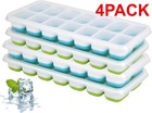 Stackable Silicone Ice Cube Tray Set with Lids – 4 Pack