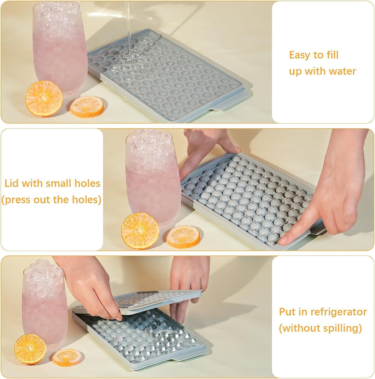 104 X 4pcs Mini Ice Cube Trays & Ice Bin & Ice Scoop