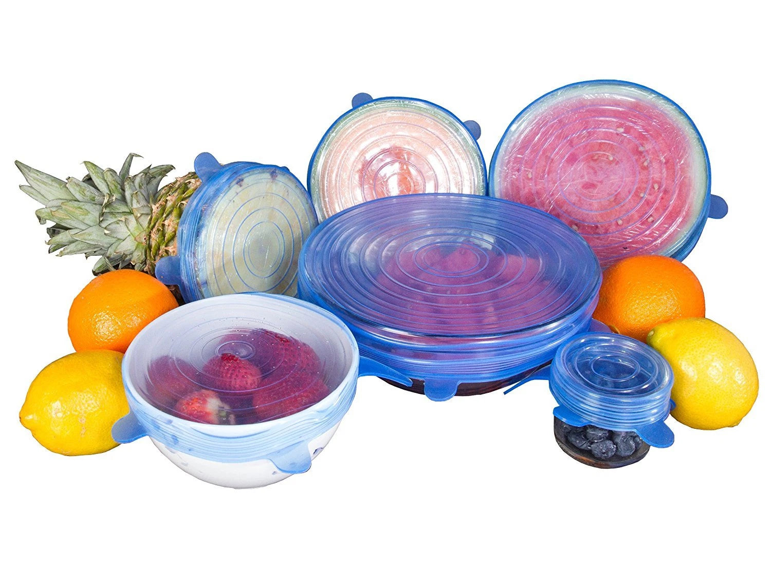 12-Pack Reusable Silicone Stretch Lids – Airtight Food Storage Covers