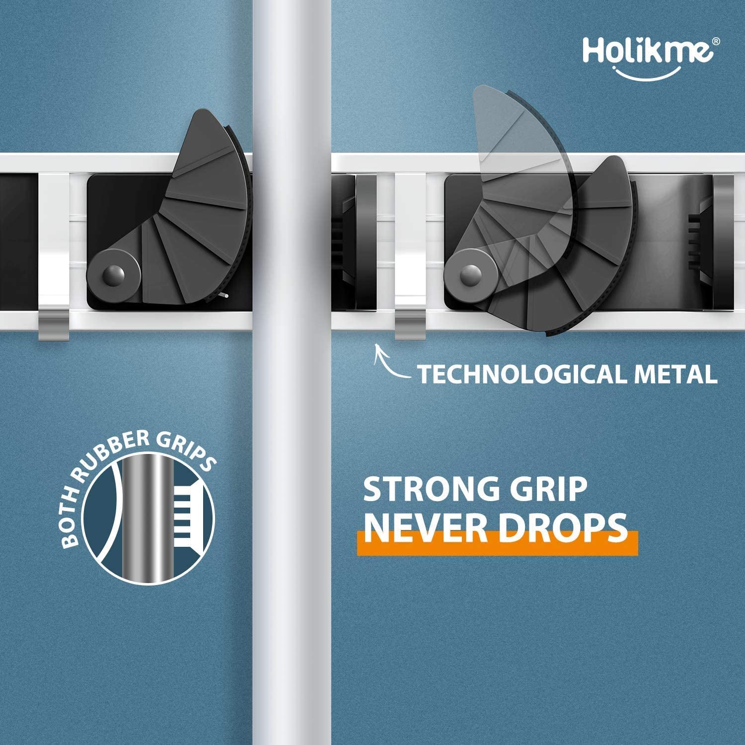 Wall Mount Mop, Broom Holder, Metal Pantry Organization and Storage