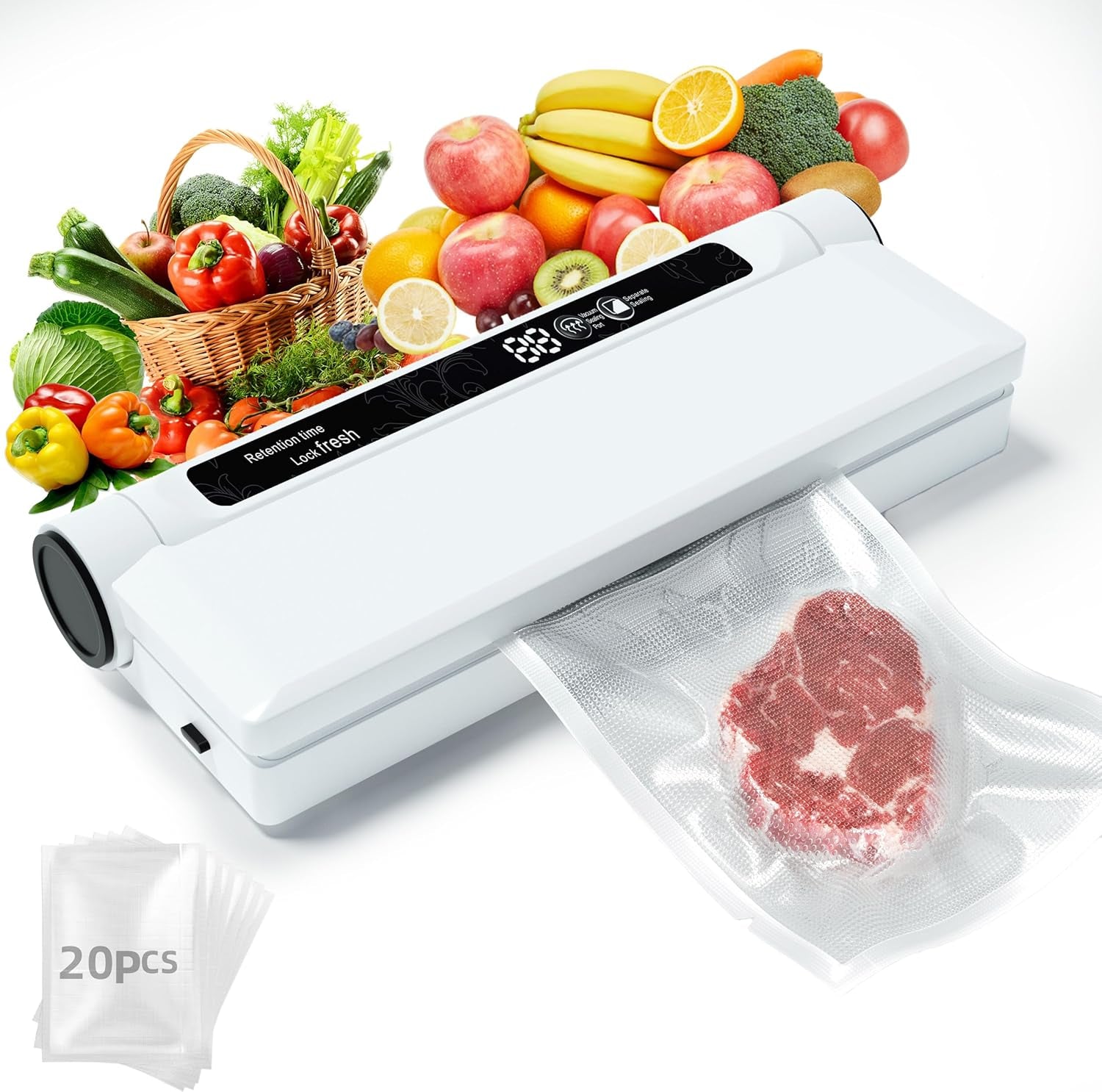Premium Compact Vacuum Sealer Machine | 75KPa Food Saver for Dry & Wet Foods