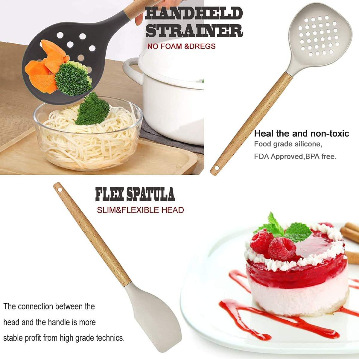 Ultimate Kitchen Utensils Set- 35 Pcs Cooking Utensils &  Kitchen Gadgets Tools Set for Nonstick Cookware