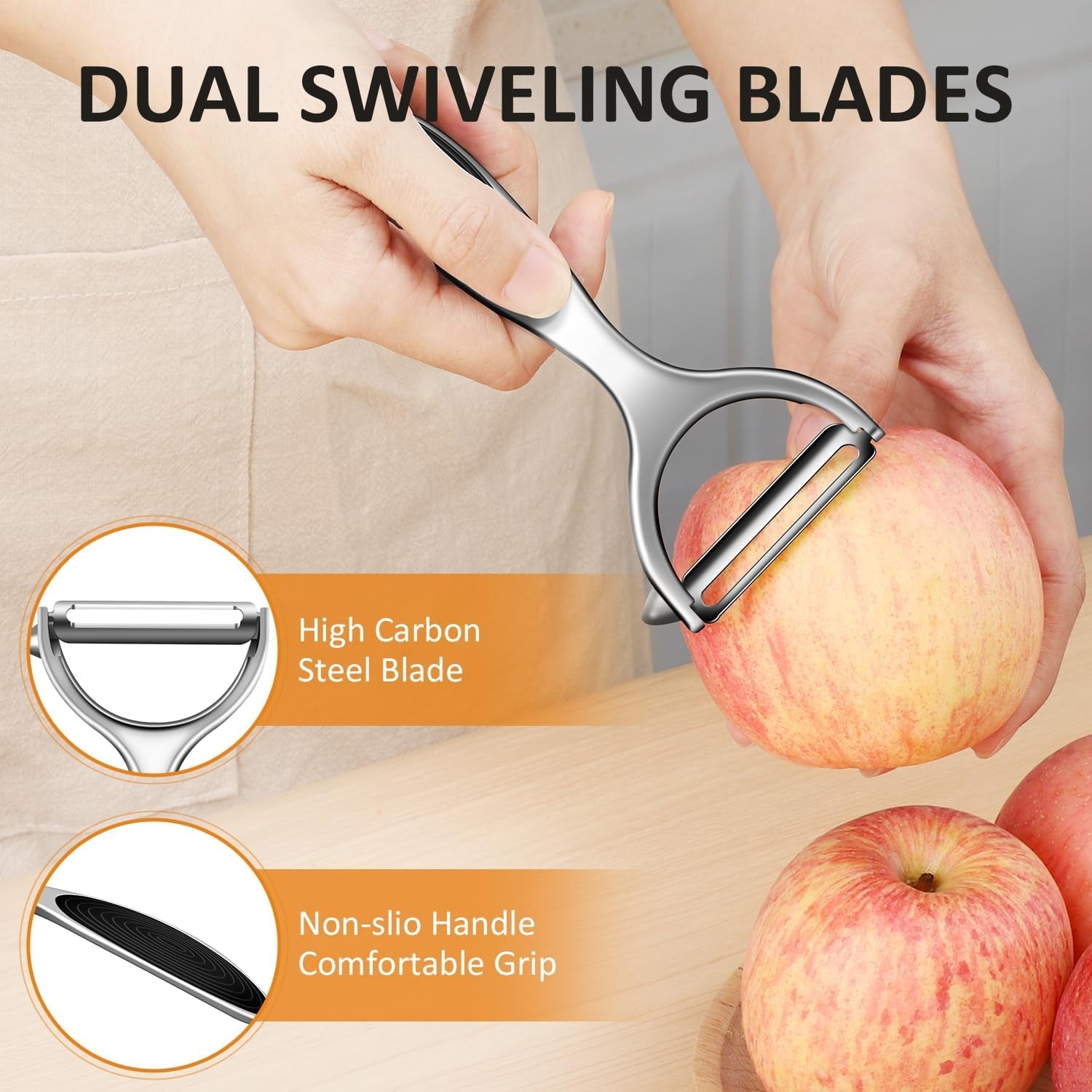 Set of 2 Stainless Steel Vegetable & Fruit Peelers