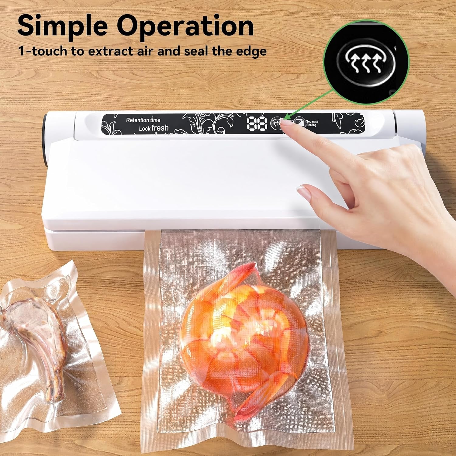 Premium Compact Vacuum Sealer Machine | 75KPa Food Saver for Dry & Wet Foods