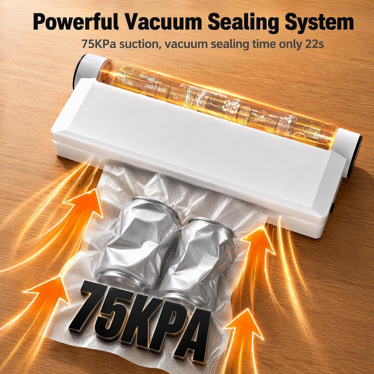 Premium Compact Vacuum Sealer Machine | 75KPa Food Saver for Dry & Wet Foods
