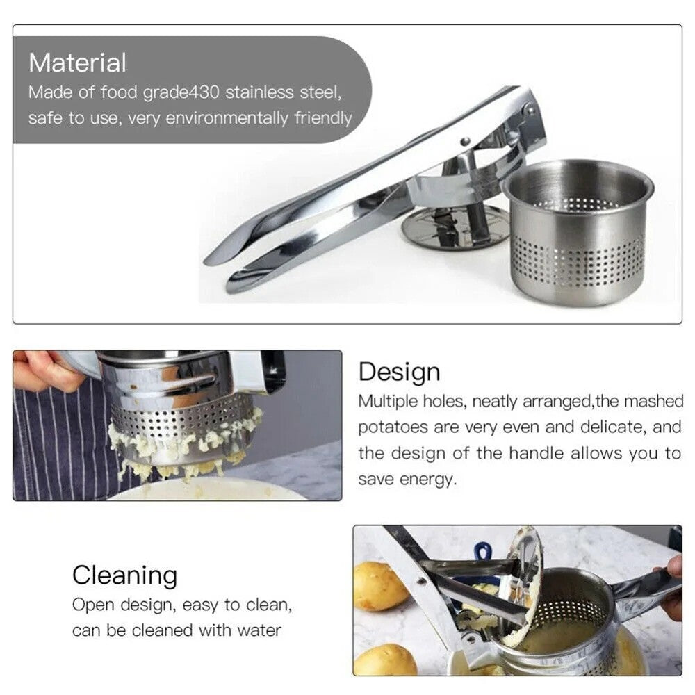 Stainless Steel Potato Ricer & Masher Press – 420 ml