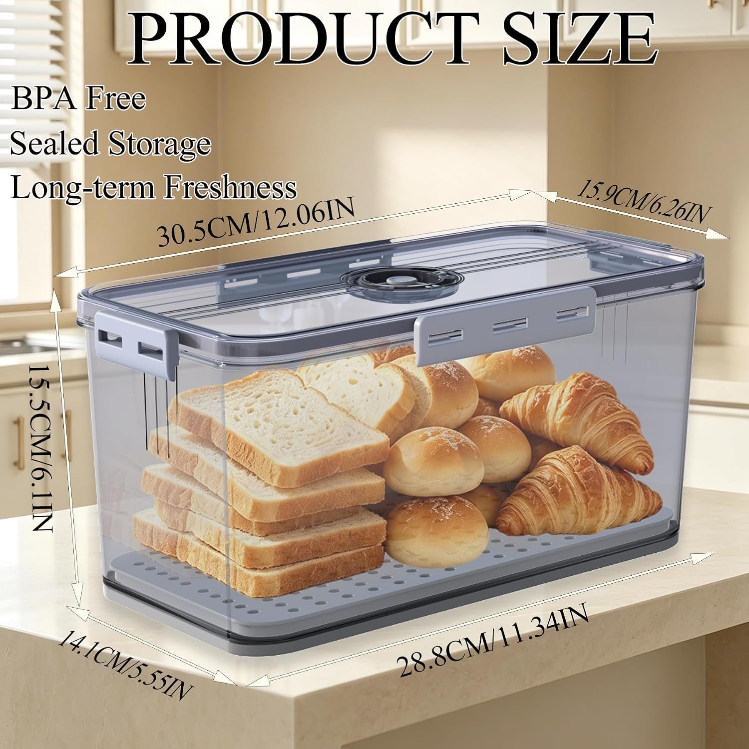 Clear Airtight Bread Box with Freshness Date Dial