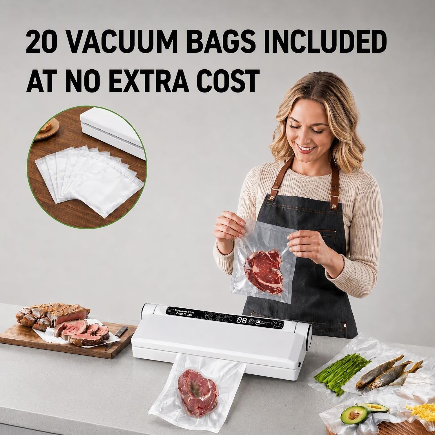 Premium Compact Vacuum Sealer Machine | 75KPa Food Saver for Dry & Wet Foods