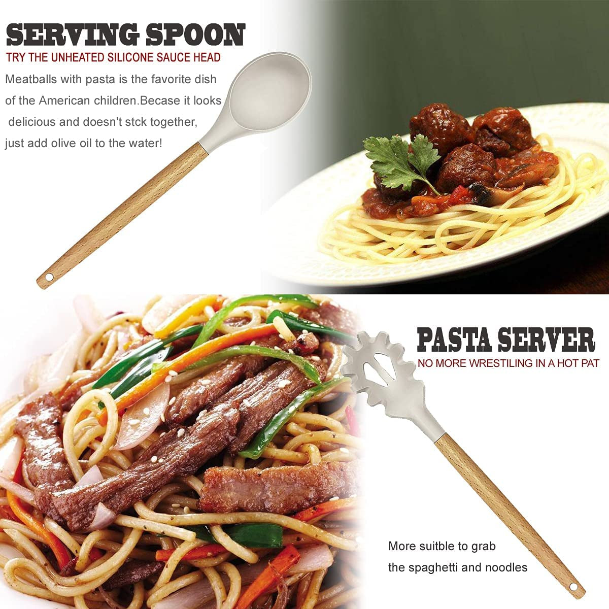 Ultimate Kitchen Utensils Set- 35 Pcs Cooking Utensils &  Kitchen Gadgets Tools Set for Nonstick Cookware
