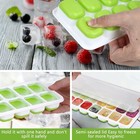 Stackable Silicone Ice Cube Tray Set with Lids – 4 Pack