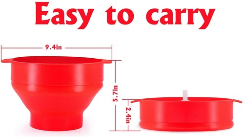 Collapsible Silicone Popcorn Popper – 2.5-Quart Microwave Bowl