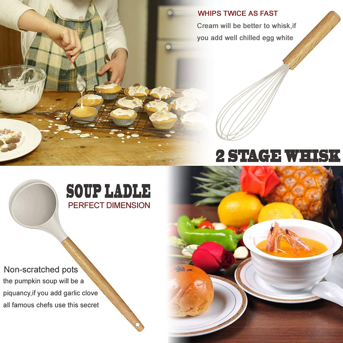 Ultimate Kitchen Utensils Set- 35 Pcs Cooking Utensils &  Kitchen Gadgets Tools Set for Nonstick Cookware