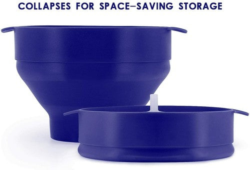 Collapsible Silicone Popcorn Popper – 2.5-Quart Microwave Bowl