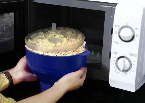 Collapsible Silicone Popcorn Popper – 2.5-Quart Microwave Bowl