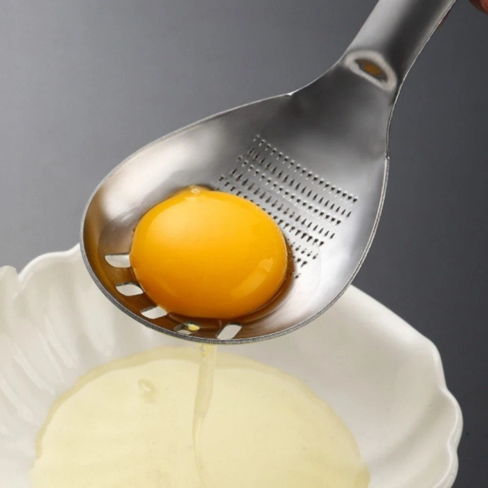 5-in-1 Stainless Steel Cooking Spoon – Garlic & Ginger Grater, Masher & Strainer