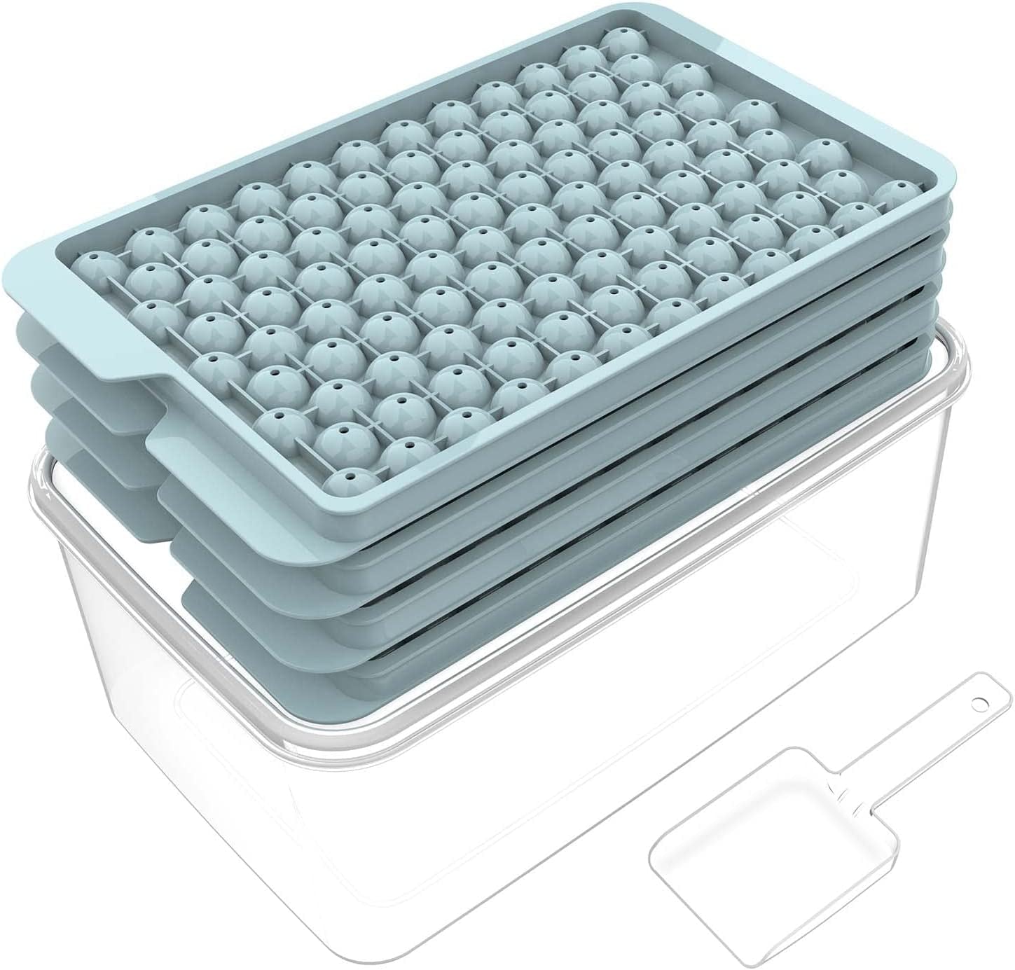 104 X 4pcs Mini Ice Cube Trays & Ice Bin & Ice Scoop