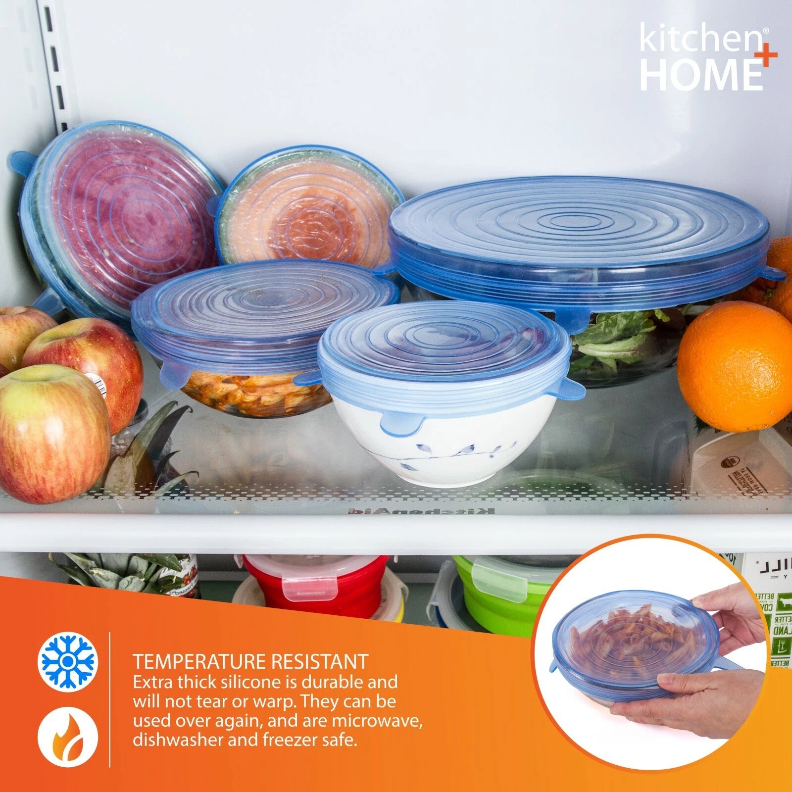 12-Pack Reusable Silicone Stretch Lids – Airtight Food Storage Covers