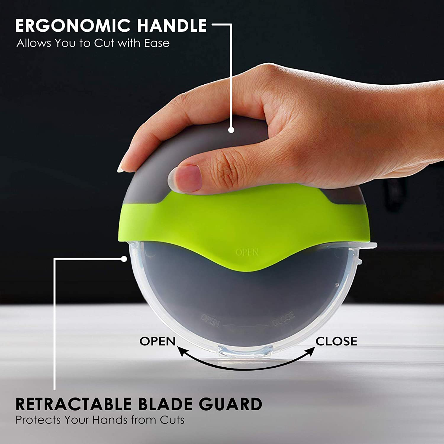 Super Sharp Pizza Cutter Wheel With Protective Blade Guard