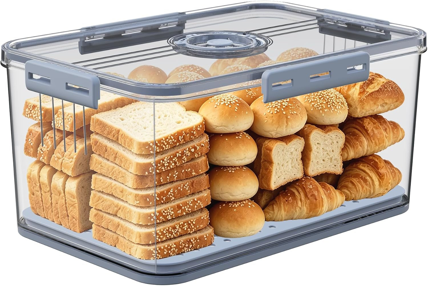 Clear Airtight Bread Box with Freshness Date Dial