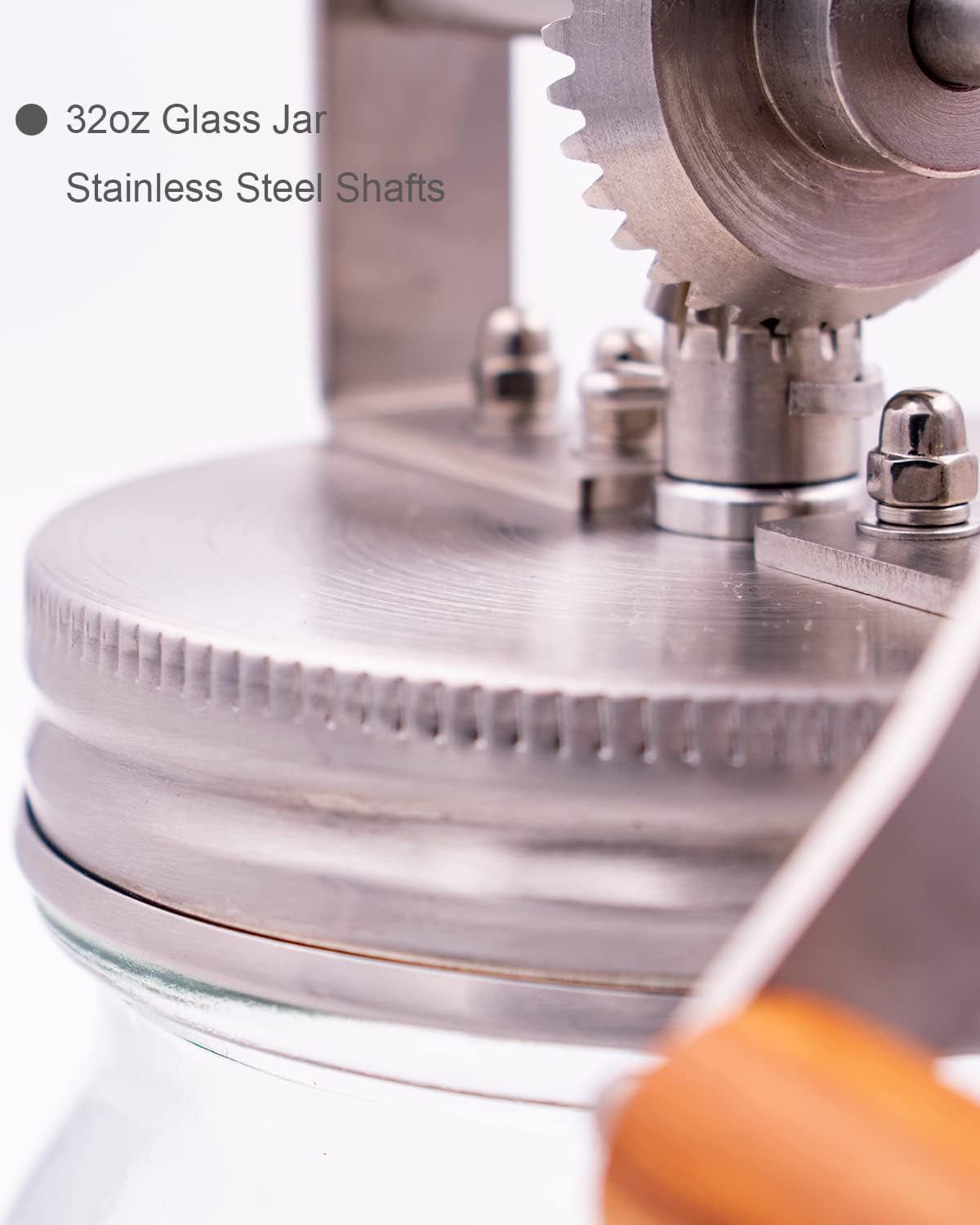 Manual Butter Churner with 32oz Glass Jar | Hand Crank Butter Maker