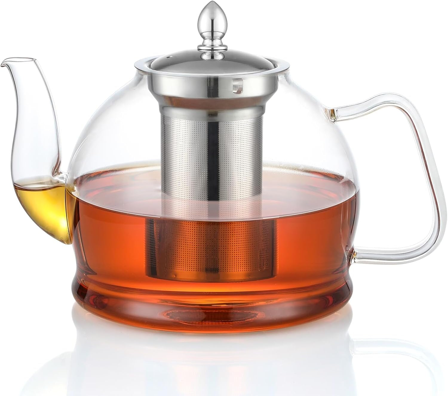 1000Ml Glass Teapot with Removable Infuser, Stovetop Safe Tea Kettle, Blooming and Loose Leaf Tea Maker Set
