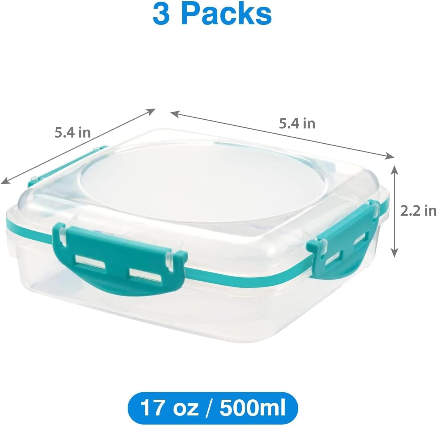 3 PCS Airtight Sandwich Containers with Lids 