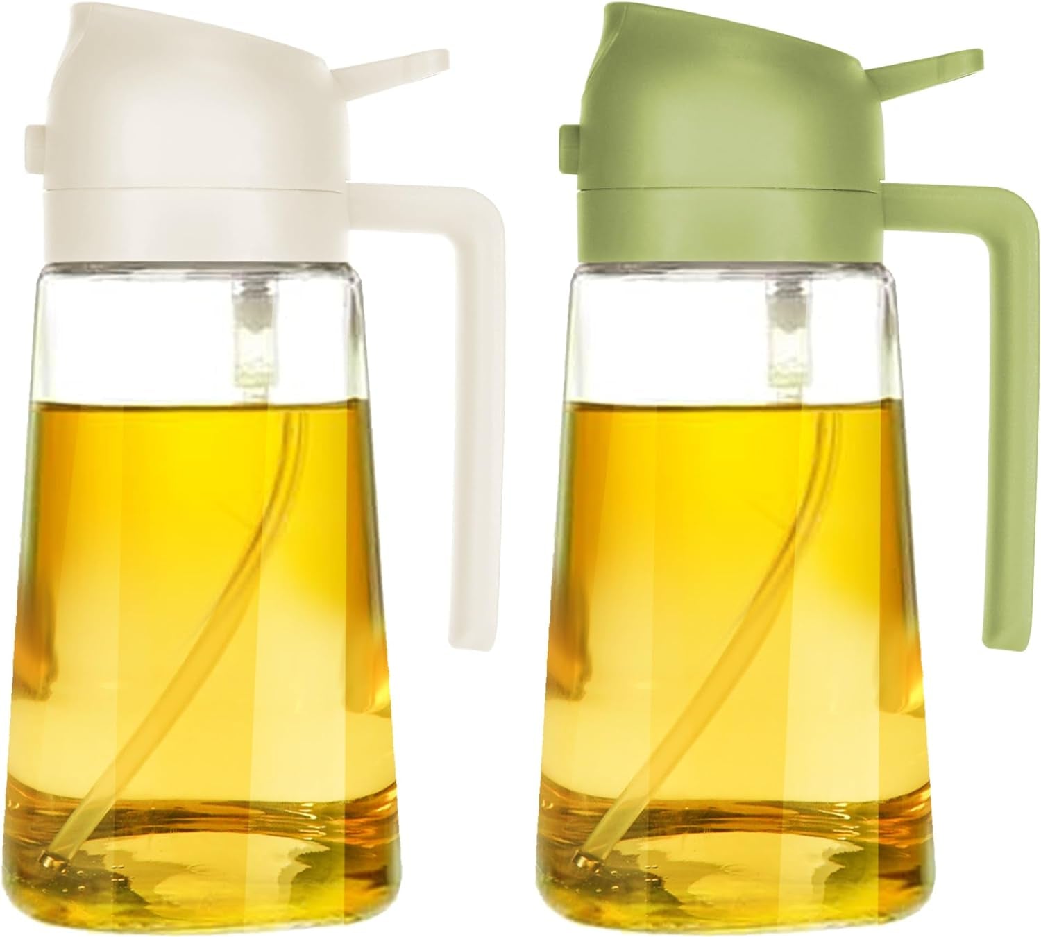 16Oz Oil Dispenser Bottle for Kitchen - 2 in 1 Olive Oil Dispenser and Oil Sprayer - 470Ml Olive Oil Bottle 
