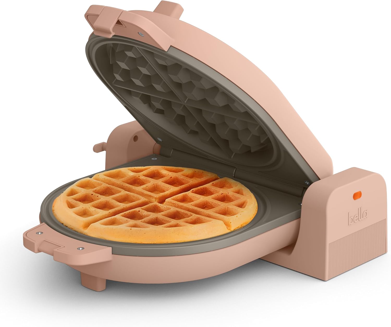 Flip-N-Store Waffle Maker with Evergood™ Ceramic Nonstick Coating, Fits-Anywhere™ Kitchenware, Power Indicator Light, Cool Touch Handle & Cord Wrap, 7” Wide & 1" Deep Plates, 1000 Watt, Oatmilk
