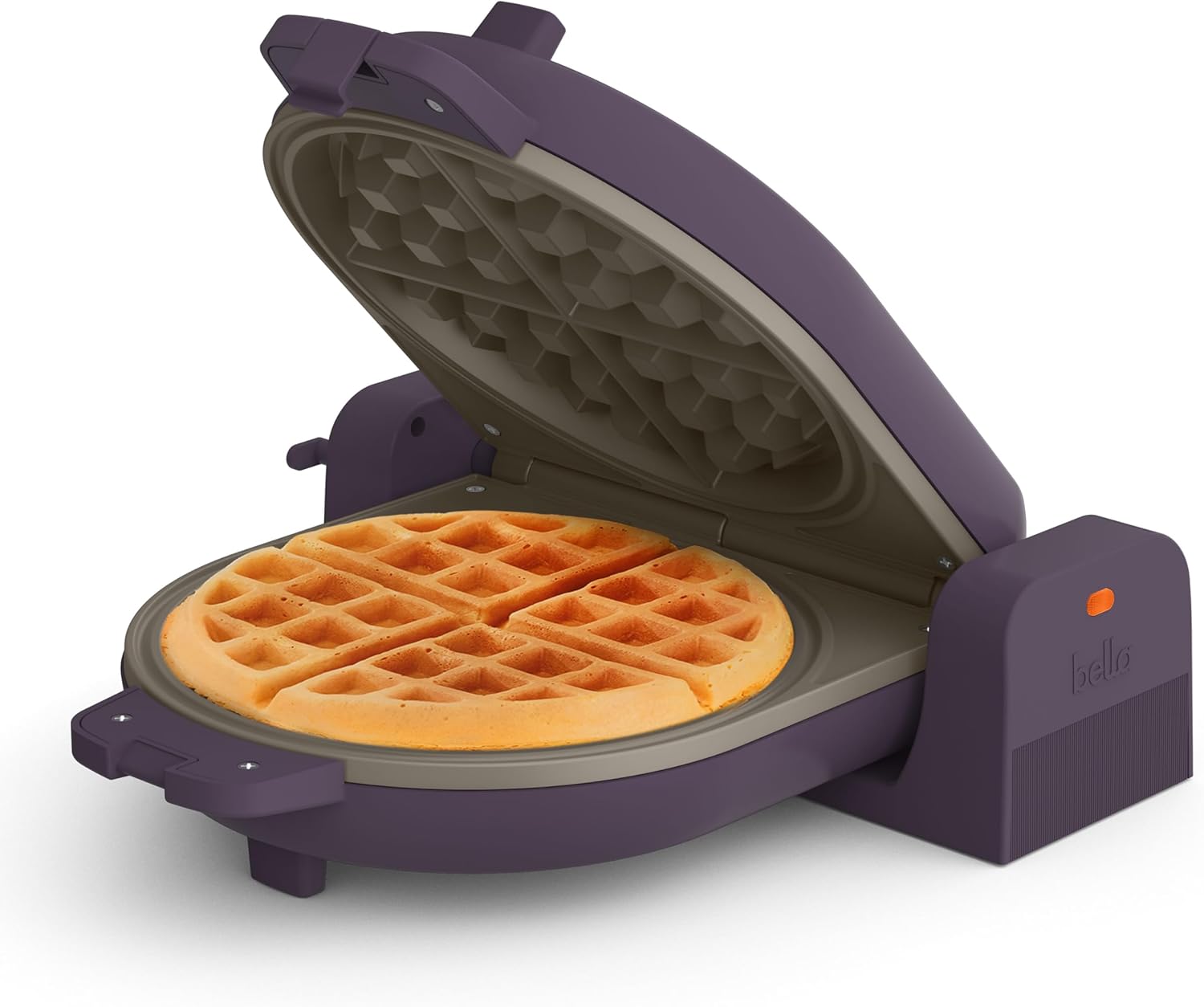 Flip-N-Store Waffle Maker with Evergood™ Ceramic Nonstick Coating, Fits-Anywhere™ Kitchenware, Power Indicator Light, Cool Touch Handle & Cord Wrap, 7” Wide & 1" Deep Plates, 1000 Watt, Oatmilk