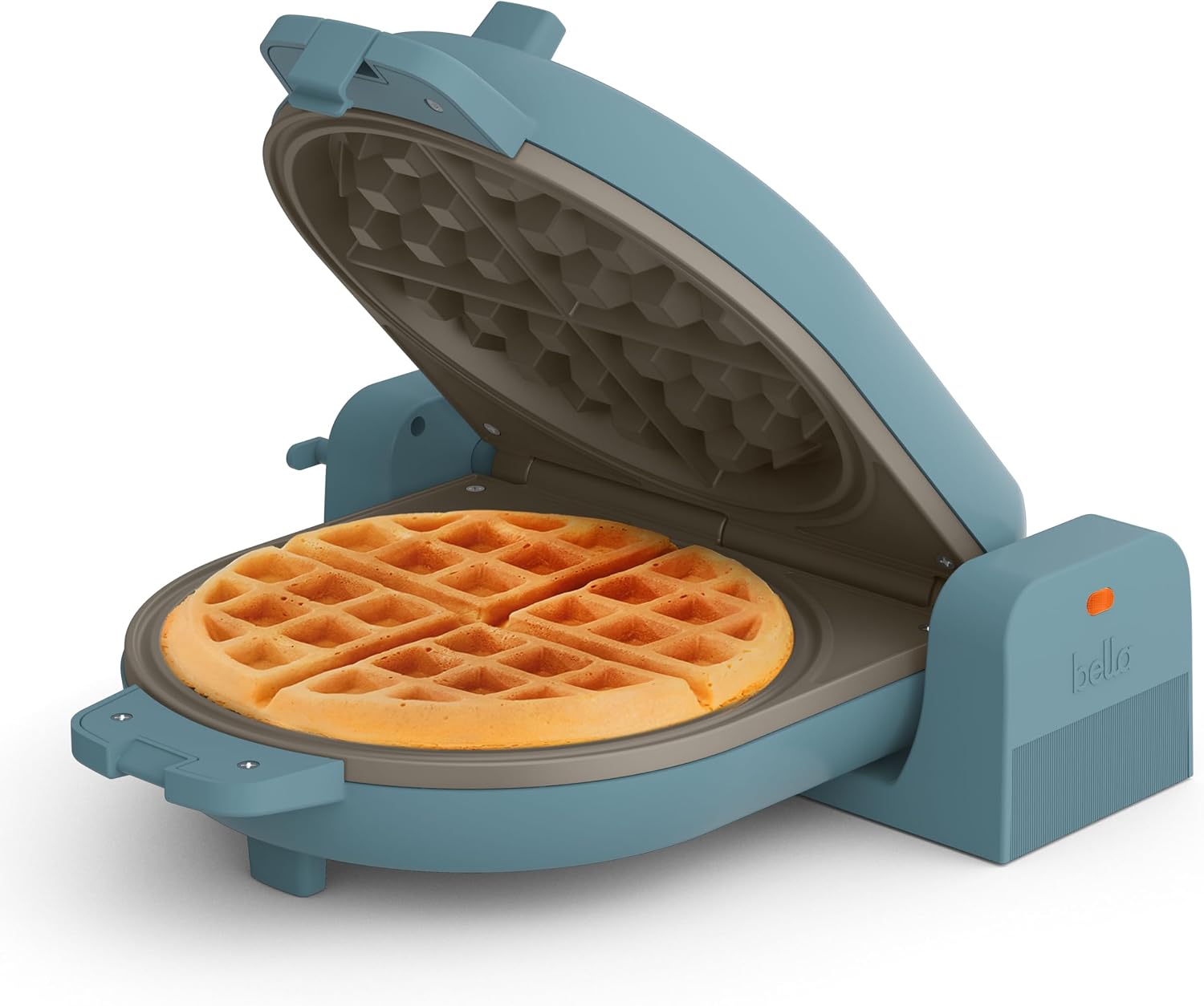 Flip-N-Store Waffle Maker with Evergood™ Ceramic Nonstick Coating, Fits-Anywhere™ Kitchenware, Power Indicator Light, Cool Touch Handle & Cord Wrap, 7” Wide & 1" Deep Plates, 1000 Watt, Oatmilk