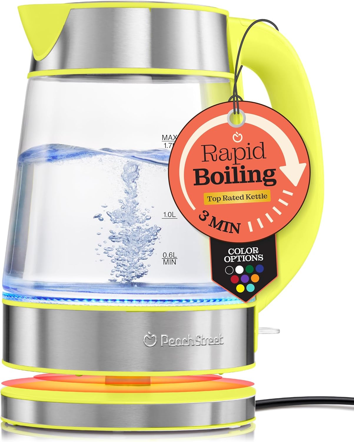 Speed-Boil Electric Kettle for Coffee & Tea - 1.7L Water Boiler 1500W