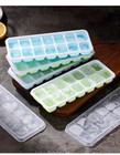 Stackable Silicone Ice Cube Tray Set with Lids – 4 Pack