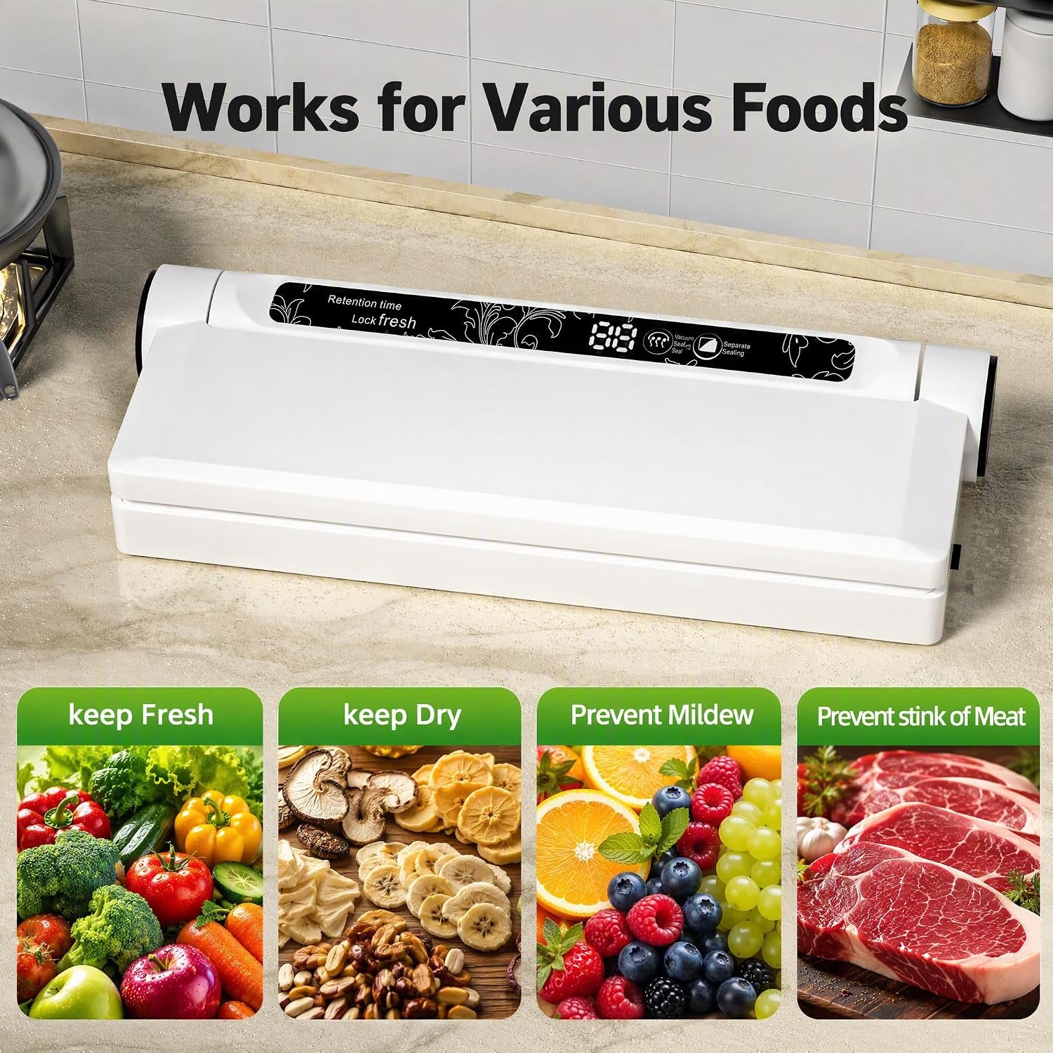 Premium Compact Vacuum Sealer Machine | 75KPa Food Saver for Dry & Wet Foods