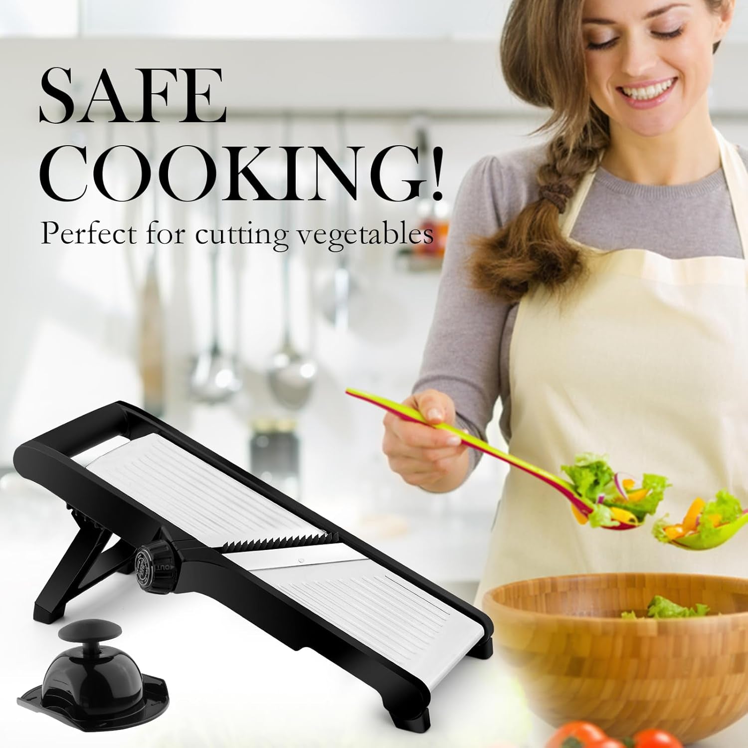 Adjustable Stainless teel Mandoline Slicer, Chopper  Julienne Cutter with Free Cut-Resistant Gloves 