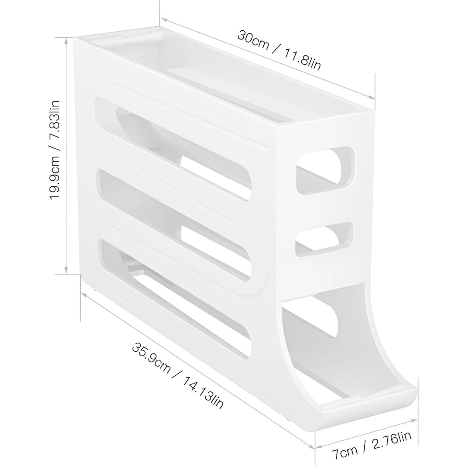 Automatic Rolling Egg Dispenser for Refrigerator – 4 Tier Space Saving Egg Holder Organizer