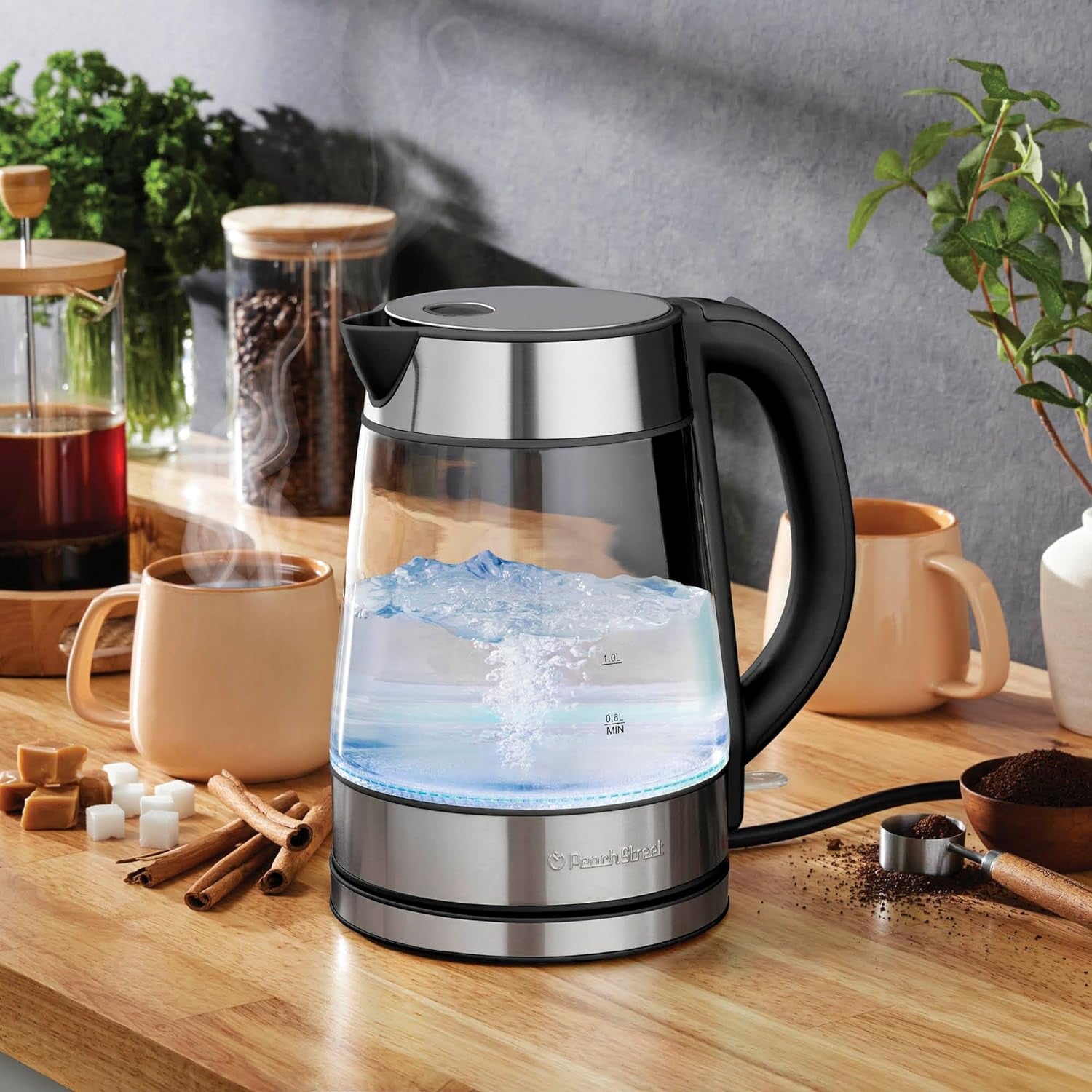 Speed-Boil Electric Kettle for Coffee & Tea - 1.7L Water Boiler 1500W