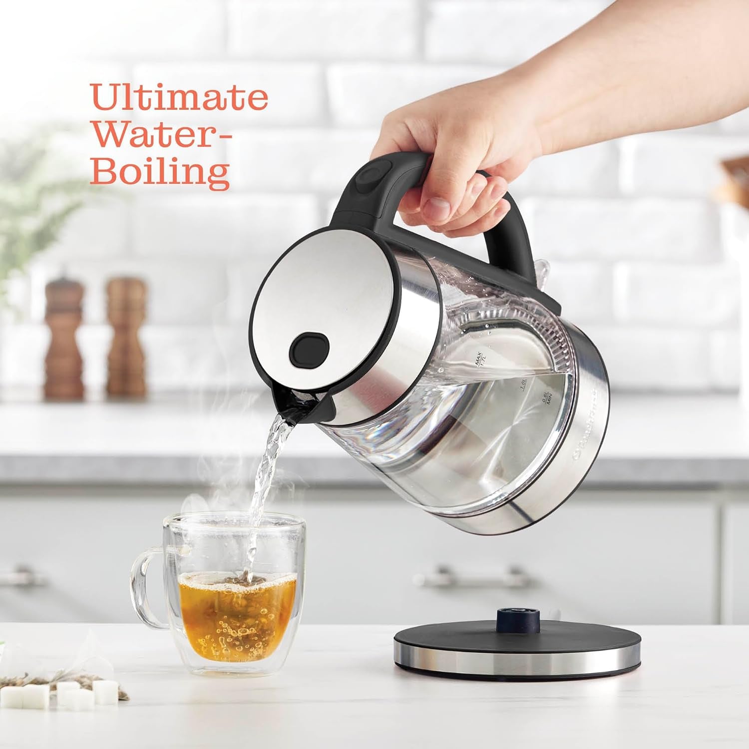 Speed-Boil Electric Kettle for Coffee & Tea - 1.7L Water Boiler 1500W