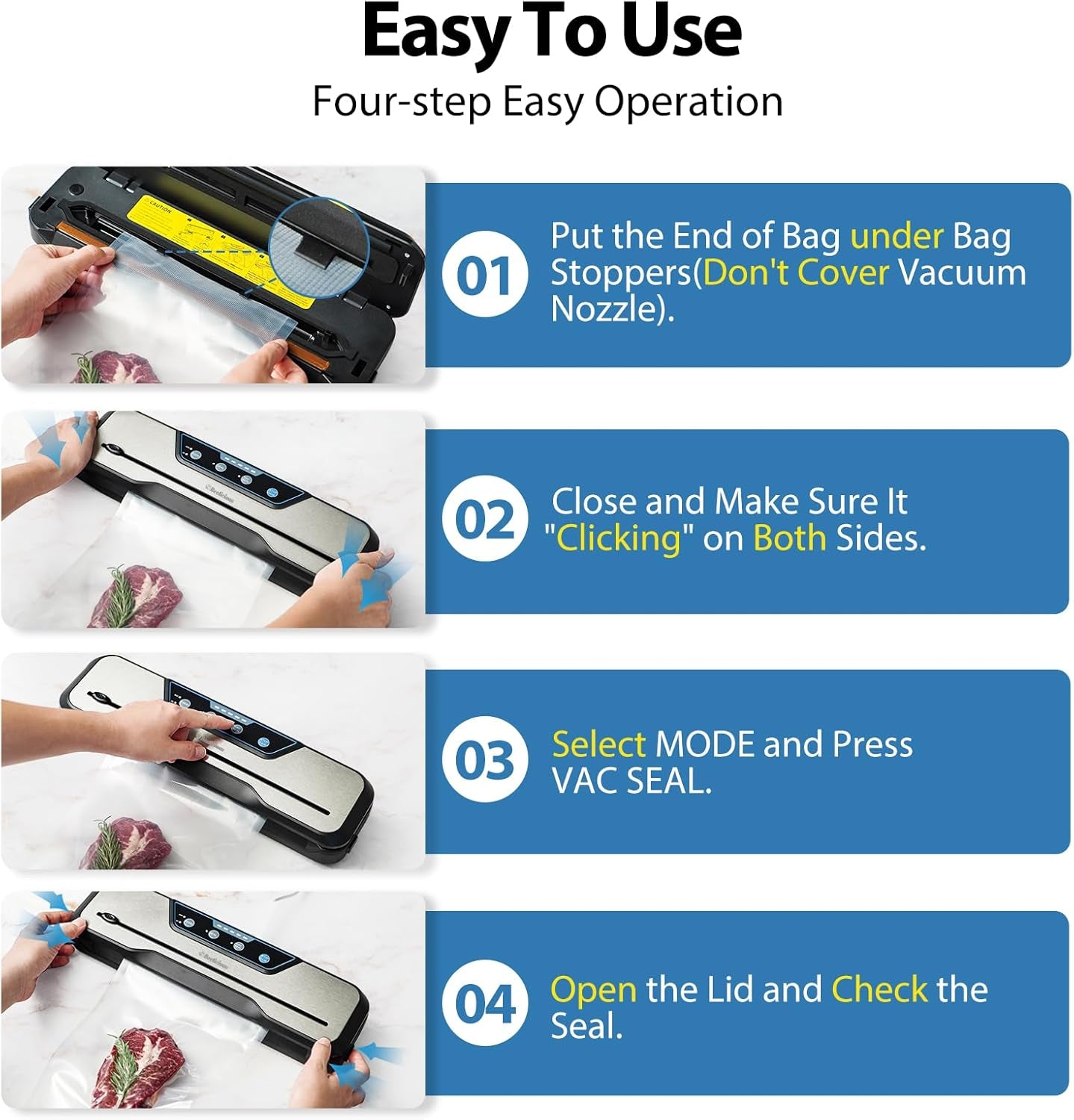 Premium 8-in-1 Vacuum Sealer Machine with Built-In Cutter | Food Saver for Meal Prep, Sous Vide & Fresh Food Storage