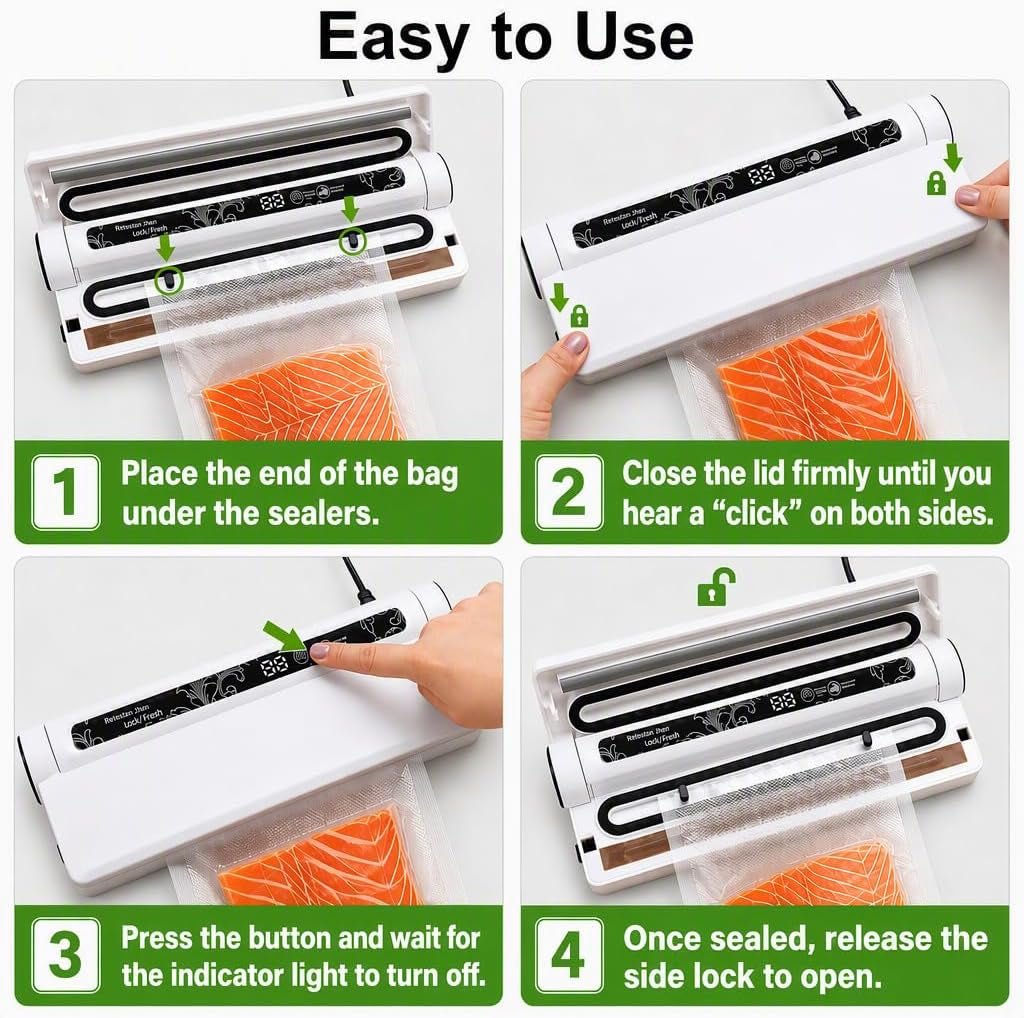 Premium Compact Vacuum Sealer Machine | 75KPa Food Saver for Dry & Wet Foods