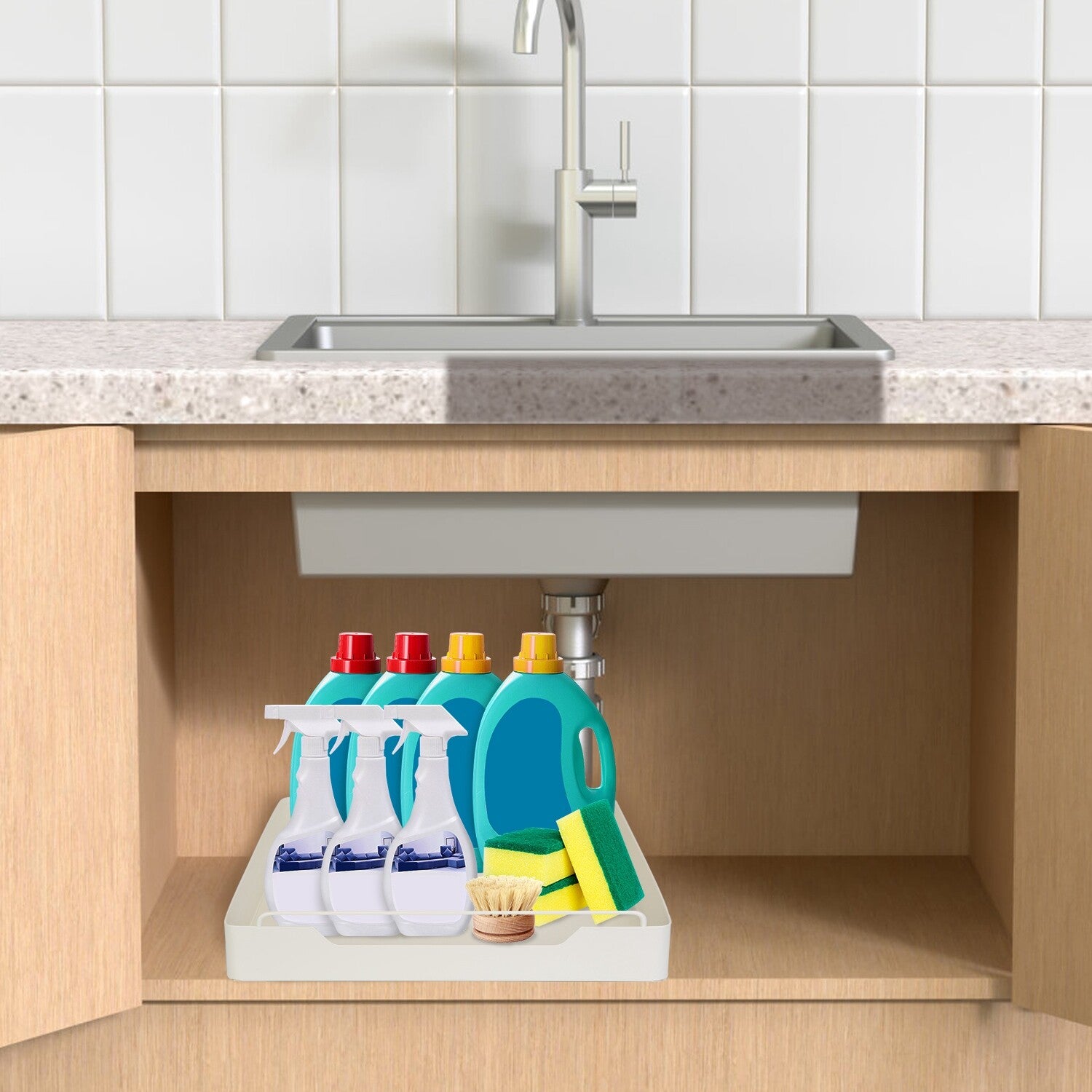 Pull Out Cabinet Organizer – Sliding Kitchen Cabinet Storage Shelf for Under Sink & Pantry Organization