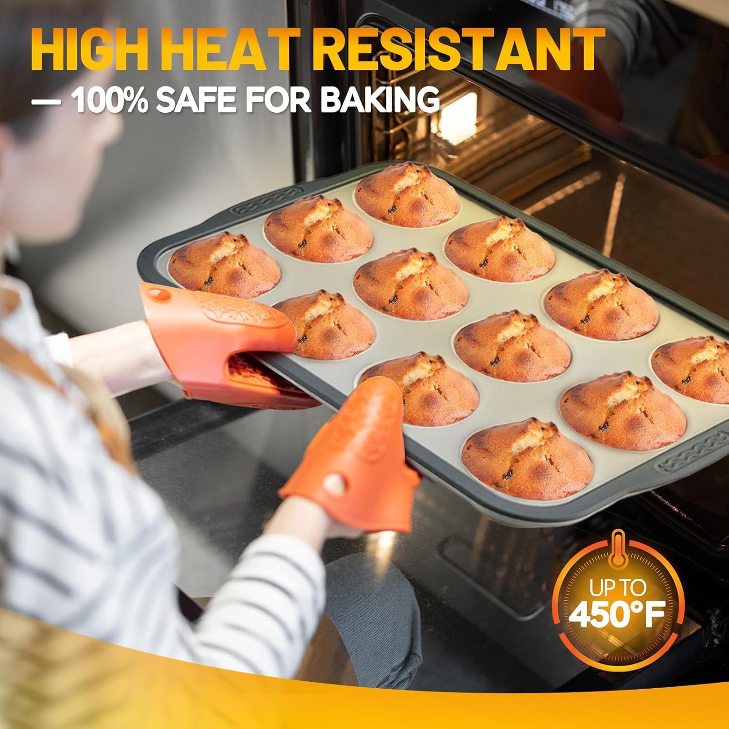 Silicone Muffin Pan with Reinforced Steel Frame | Nonstick Cupcake Pan