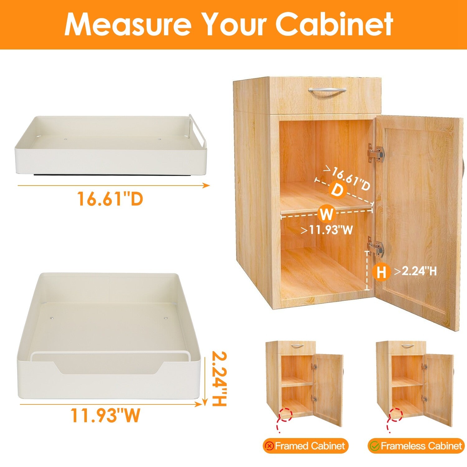 Pull Out Cabinet Organizer – Sliding Kitchen Cabinet Storage Shelf for Under Sink & Pantry Organization