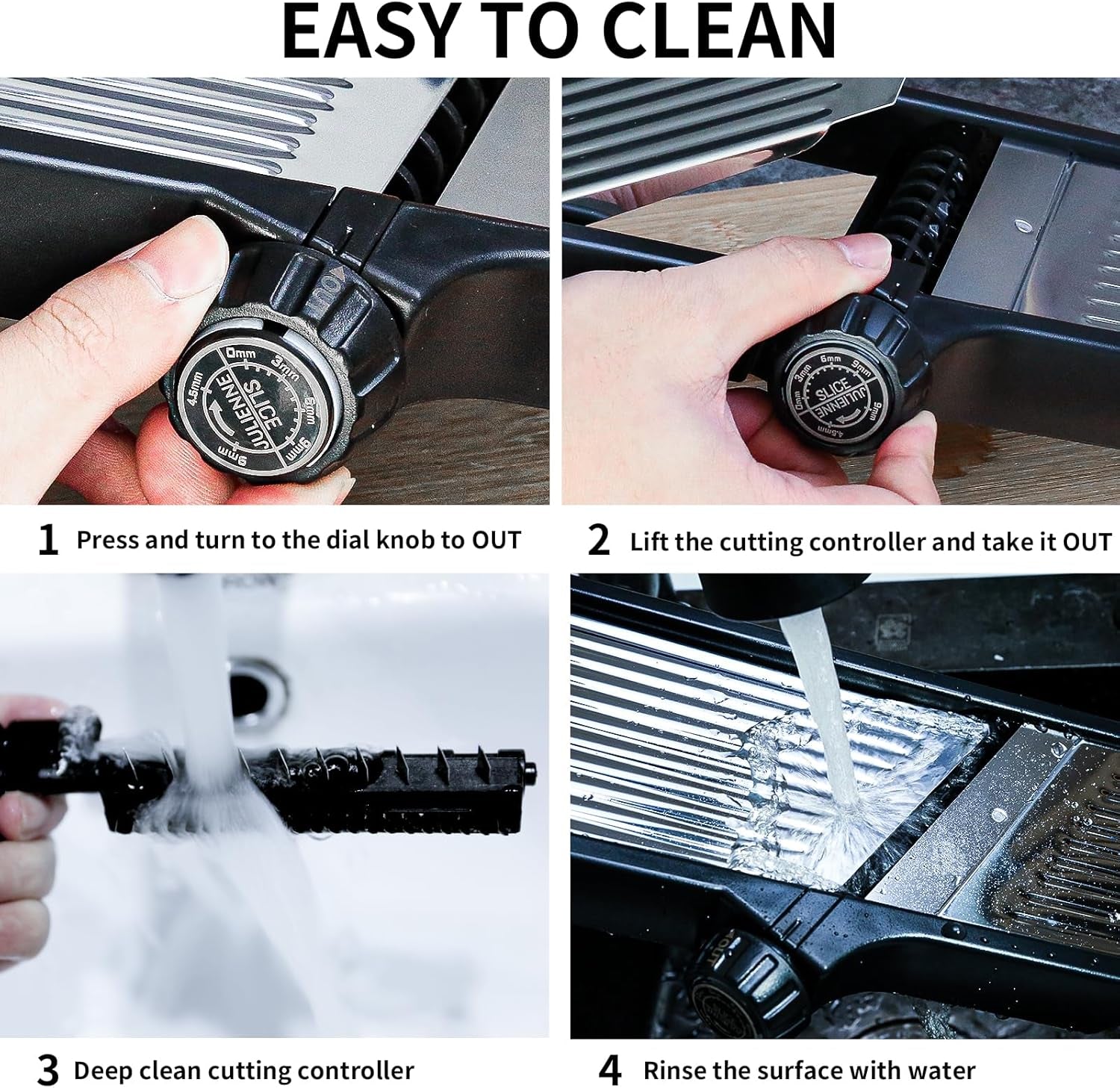 Adjustable Stainless teel Mandoline Slicer, Chopper  Julienne Cutter with Free Cut-Resistant Gloves 