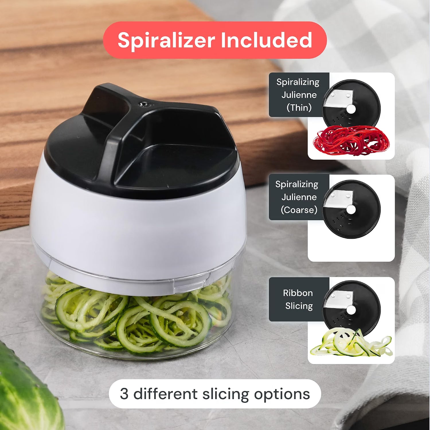 14-Piece Vegetable Chopper & Mandoline Slicer Set with 3-in-1 Spiralizer