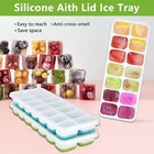 Stackable Silicone Ice Cube Tray Set with Lids – 4 Pack