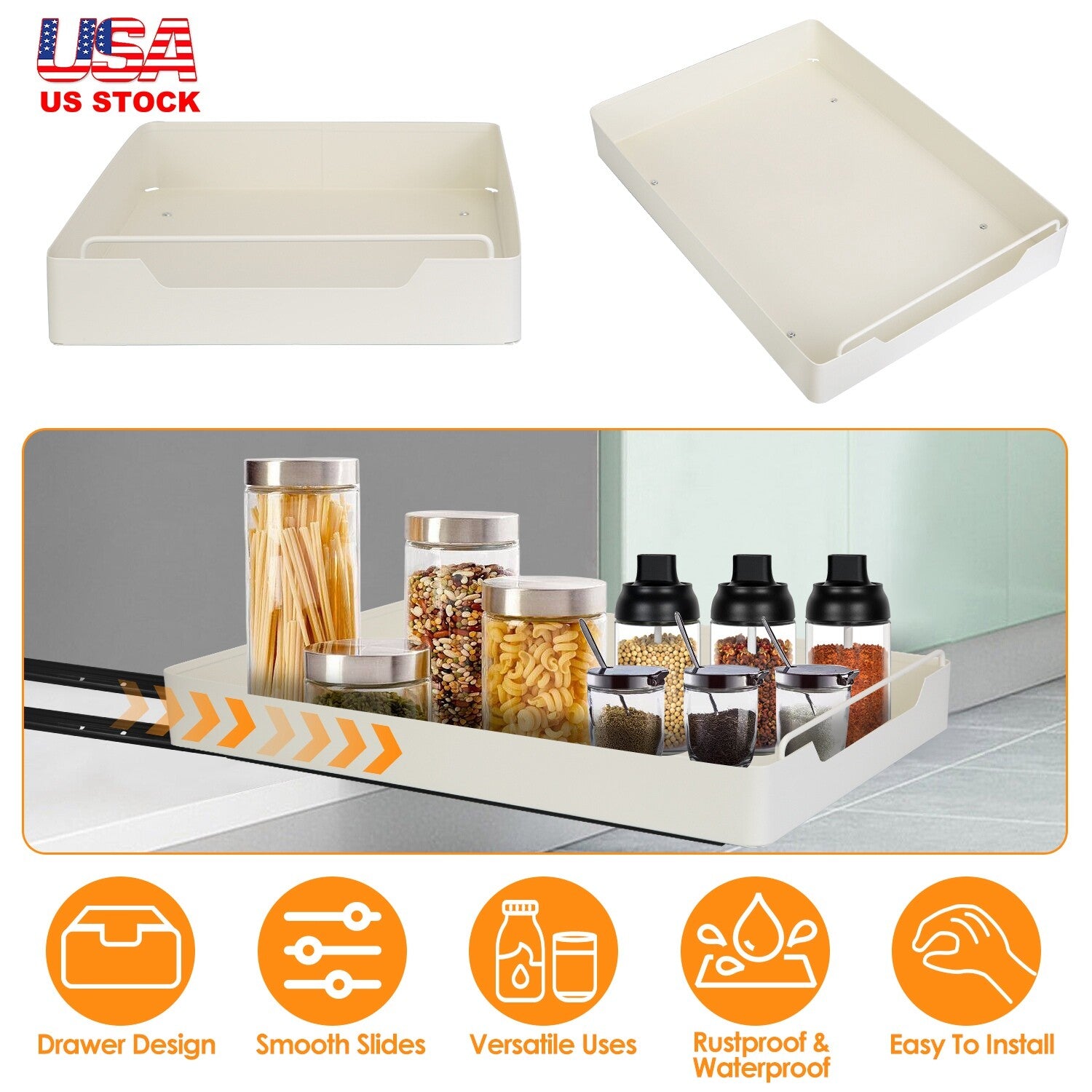 Pull Out Cabinet Organizer – Sliding Kitchen Cabinet Storage Shelf for Under Sink & Pantry Organization