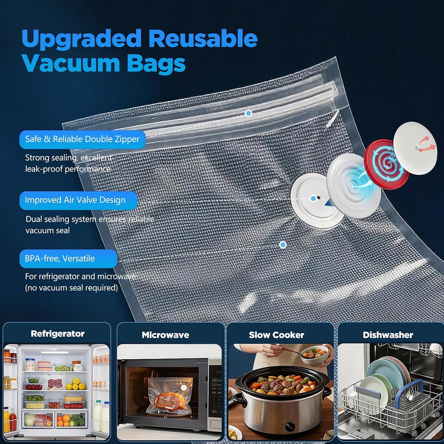 Cordless Handheld Vacuum Sealer – 60kPa Food Saver with Removable Water Tank & 30 Reusable Bags